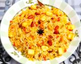 A picture of step 9 of Navaratan Pulao.