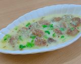 A picture of step 7 of Farali Dumpling in buttermilk sauce.