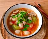 Hình bước làm 4 của món 🌱 Bún Nưa Nấu Nấm & Cà Chua Ba Màu