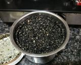 A picture of step 2 of Black sesame ladoo.