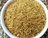 A picture of step 1 of Dawat basmati brown rice mushroom spinach veg biryani.