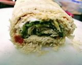 A picture of step 11 of Pinwheel sandwiches with vegetable soup.