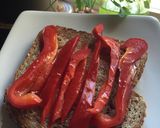 A picture of step 6 of Roasted Red Pepper Avocado Toast.