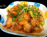 Hình bước làm 3 của món Dưa leo cà rốt xào thịt ba rọi