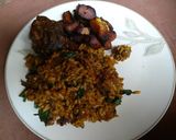 A picture of step 3 of Local/ayamase jollof rice.