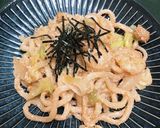 A picture of step 6 of Chewy Seafood Mentaiko Yaki Udon.