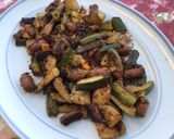 Une image de l'étape 8 de Courgettes aux merguez,tomate et épices.
