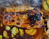 Foto del paso 4 de la receta: Tira de churrasco de cerdo a la miel con calabacín