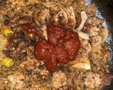 A picture of step 1 of Smokey minced meat rice.