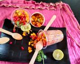 A picture of step 4 of Corn 🥗 with vegetable salad.