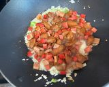 A picture of step 3 of Chicken & Hotdog Fried Rice Recipe.