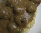 A picture of step 16 of Jalapeño Meatballs Mashed Potatoes and Jalapeño Gravy.