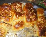 A picture of step 6 of Crosant filled with jam and chocolate.