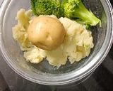 A picture of step 1 of Cheese Broccoli Aloo coins.