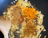 A picture of step 1 of Thai red prawn curry with sticky rice.