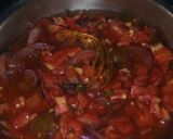 A picture of step 7 of Bhajiah with tamarind kachumbari and pineapple juice.