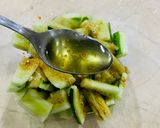 Hình bước làm 3 của món Salad dưa leo và lá mè chay