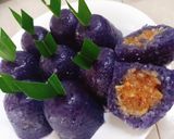 Hình bước làm 4 của món Bánh bột báng nhân dừa hoa biếc