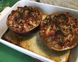 Une image de l'étape 18 de Aubergine violette italienne farcie thon tomates poivron.