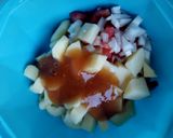 A picture of step 4 of Spicy Macronies Chaat.