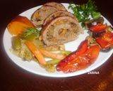 Фото кроку 14 до Мясной рулет С грибами В овощном РАЮ.