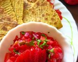 A picture of step 3 of Strawberry Salsa.