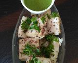 A picture of step 5 of White dhokla.