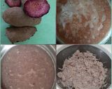 A picture of step 1 of Purple yam kheer with Butterfly pea flower.