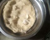 A picture of step 4 of Khastaa Sooji Puri with Surti Locho.