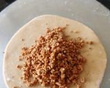 A picture of step 3 of Shenga Holige (groundnut stuffed sweet Paratha).