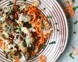 Foto del paso 2 de la receta: Espaguetis con espirales de zanahoria, champiñones y queso al horno