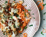 Foto del paso 2 de la receta: Espaguetis con espirales de zanahoria, champiñones y queso al horno