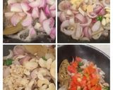 A picture of step 1 of Potato Paneer curry.