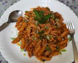 A picture of step 15 of Red sauce vegetables Italian pasta.