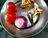 A picture of step 1 of Dal Palak and Green Papaya Curry.
