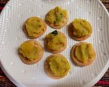 A picture of step 3 of Sev puri.