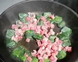 Foto del paso 2 de la receta: Huevos revueltos con espinaca y jamón