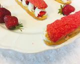 A picture of step 5 of Craquelin Eclairs Filled with Vanilla Mascarpone Whipped Cream and Fresh Strawberries.