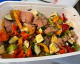 Une image de l'étape 21 de Poulet mariné grillé aux poivrons et courgette.