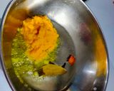 A picture of step 2 of Green garlic sabzi.