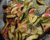 A picture of step 5 of Brinjal pulao.