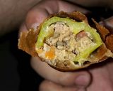 A picture of step 4 of Dynamite (Chili Spring Rolls).