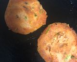 A picture of step 1 of Shami kabab burger.