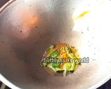 A picture of step 3 of Seppankilangu or Arbi fry.