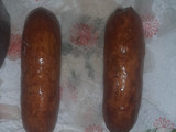 Fries, sausage and kachumbari