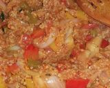 Csípős csirke zöldséges bulgurral recept fázis 2 fotója