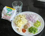 A picture of step 1 of Kuttu Flour Liquid Aloo Paratha / Chilla.