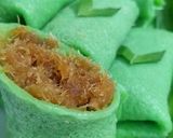 Foto langkah ke 5 dari resep Kue dadar gulung hijau kelapa.