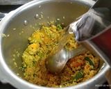A picture of step 3 of Dal Khichudi.