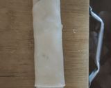A picture of step 5 of Chipotle veggies roll.